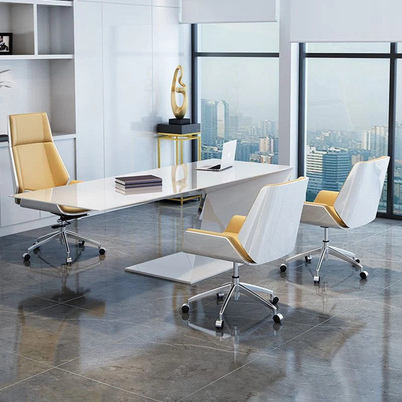 Fauteuil de direction à dossier haut, fauteuil contemporain sans accoudoirs en similicuir Clearhalo