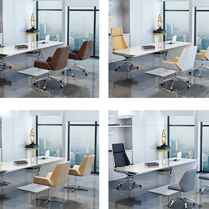 Fauteuil de direction à dossier haut, fauteuil contemporain sans accoudoirs en similicuir Clearhalo