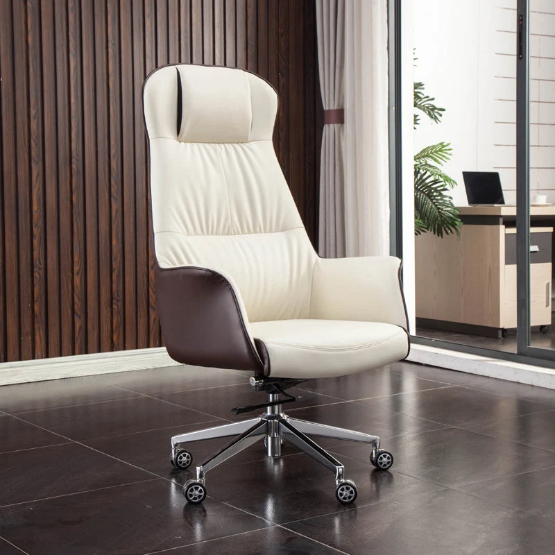 Fauteuil de direction moderne en simili cuir, fauteuil pivotant sans accoudoirs à dossier haut Clearhalo