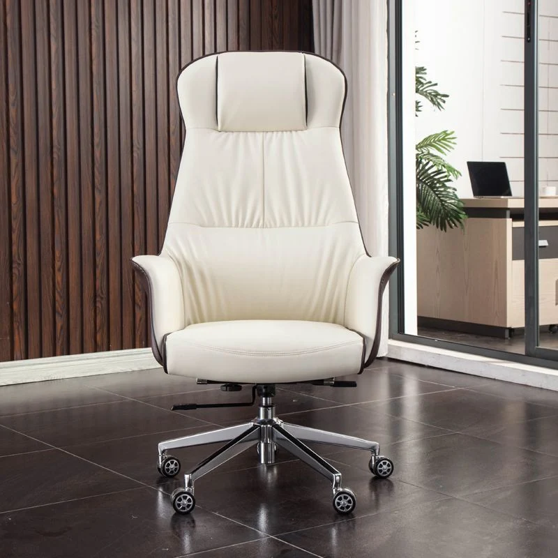 Fauteuil de direction moderne en simili cuir, fauteuil pivotant sans accoudoirs à dossier haut Clearhalo