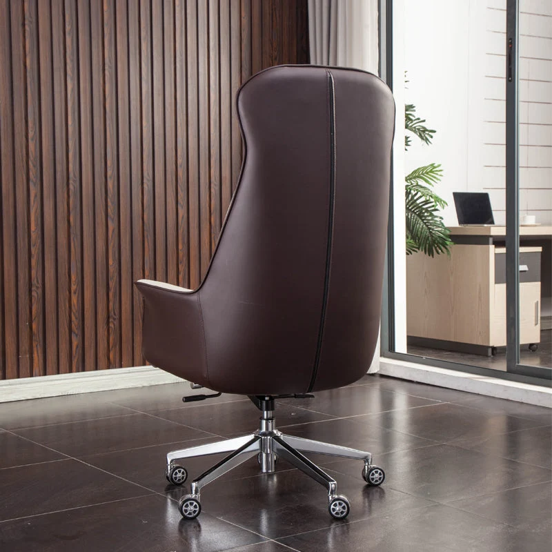 Fauteuil de direction moderne en simili cuir, fauteuil pivotant sans accoudoirs à dossier haut Clearhalo
