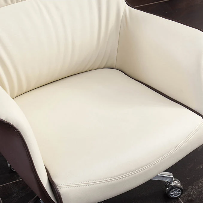 Fauteuil de direction moderne en simili cuir, fauteuil pivotant sans accoudoirs à dossier haut Clearhalo