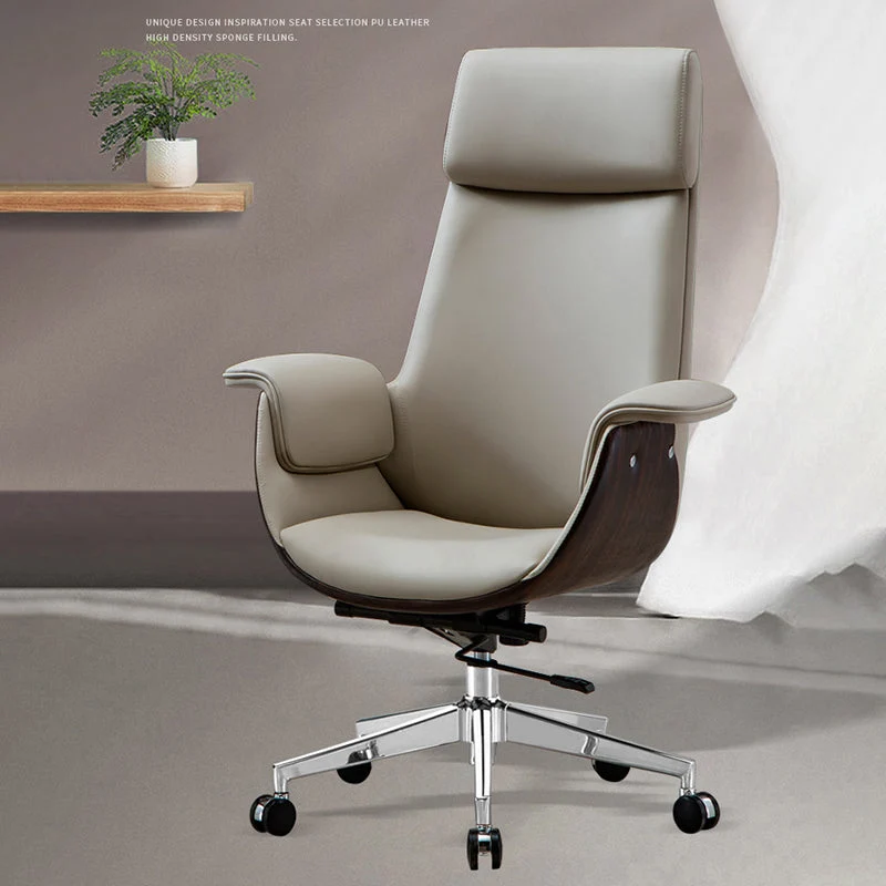Fauteuil de direction sans accoudoirs à dossier haut, fauteuil de direction en similicuir Clearhalo