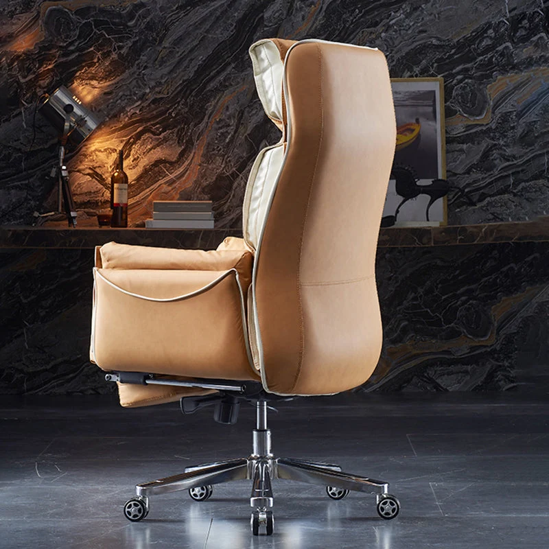 Fauteuil de direction en simili cuir, moderne, dossier haut, bras rembourrés, chaise de bureau Clearhalo