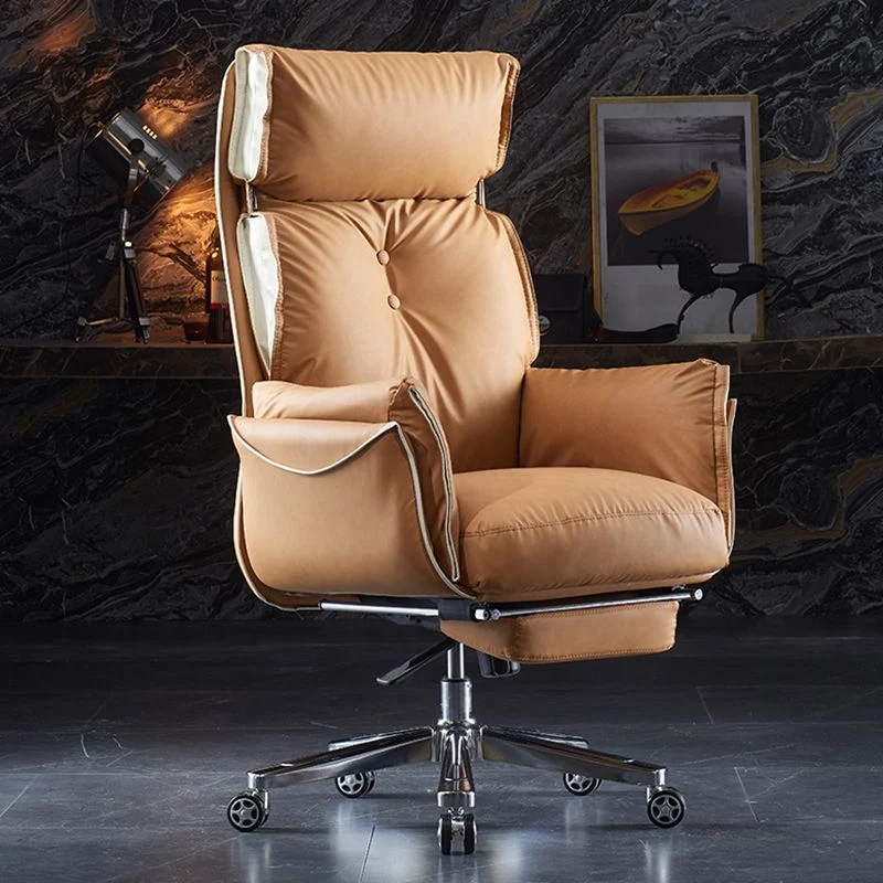 Fauteuil de direction en simili cuir, moderne, dossier haut, bras rembourrés, chaise de bureau Clearhalo