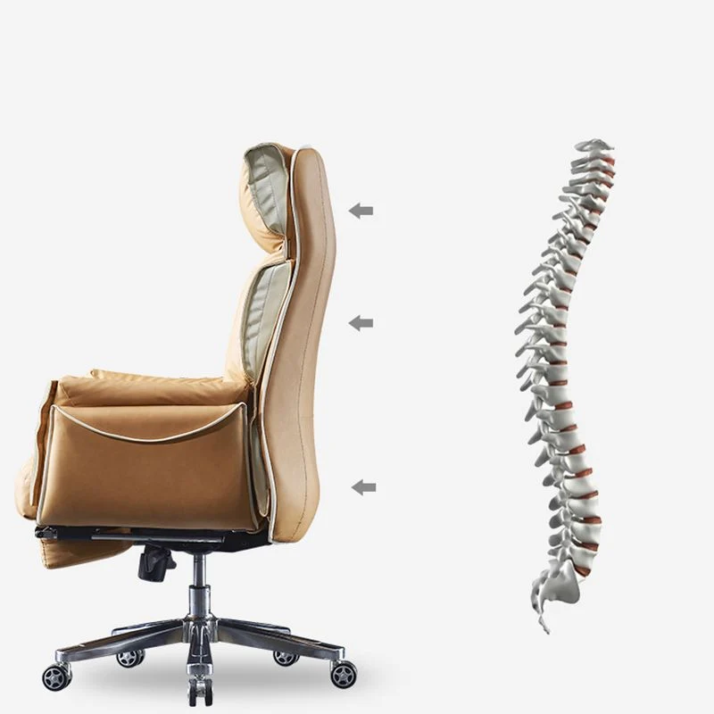 Fauteuil de direction en simili cuir, moderne, dossier haut, bras rembourrés, chaise de bureau Clearhalo