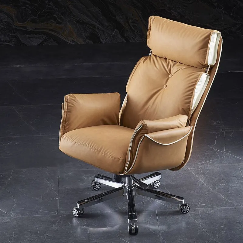 Fauteuil de direction en simili cuir, moderne, dossier haut, bras rembourrés, chaise de bureau Clearhalo