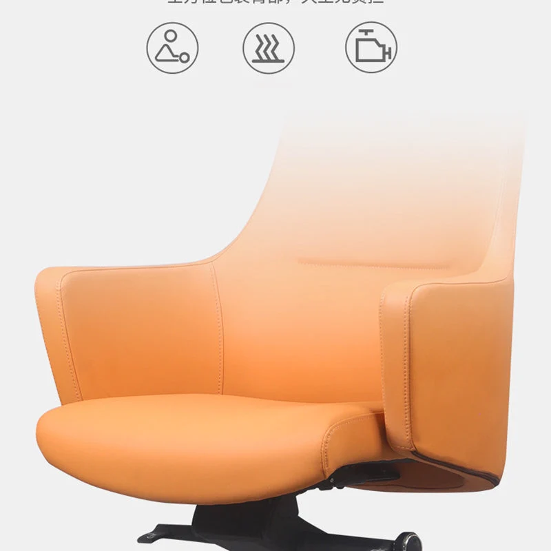 Fauteuil de direction en similicuir, accoudoirs inclus, chaise de direction pour bureau Clearhalo