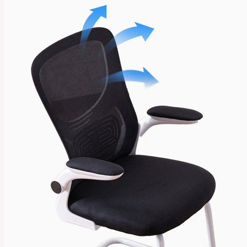 Fauteuil moderne avec accoudoirs inclus, chaise de bureau en maille à dossier haut, noir/vert/gris/bleu/rose Clearhalo