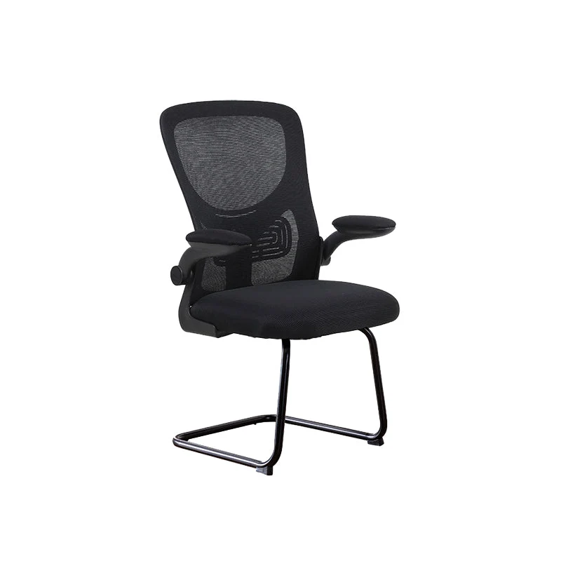Fauteuil moderne avec accoudoirs inclus, chaise de bureau en maille à dossier haut, noir/vert/gris/bleu/rose Clearhalo