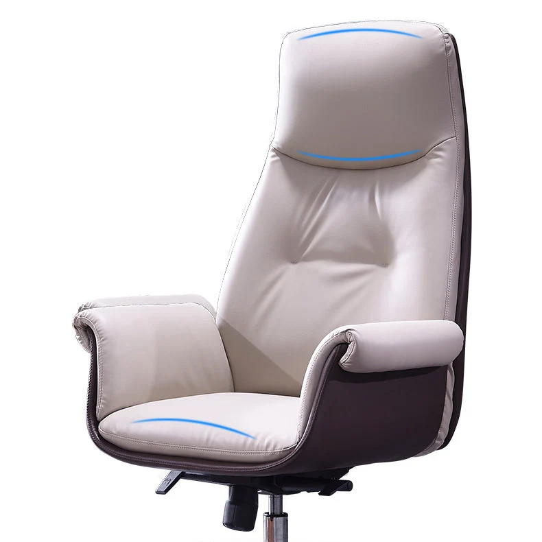 Fauteuil pivotant à bras rembourrés, fauteuil de direction à dossier haut, rembourré ergonomique Clearhalo