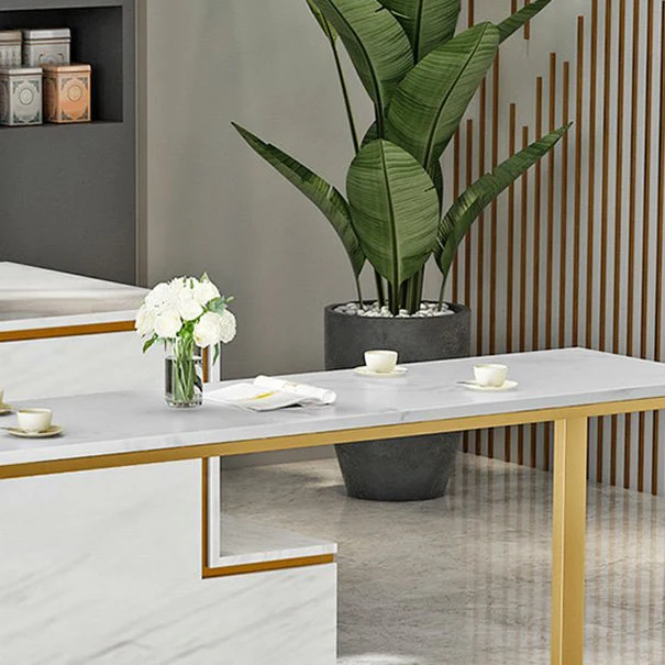 Glam Bar Set 1/3/5 pièces table de pub en faux marbre avec tabourets à dossier solide Clearhalo