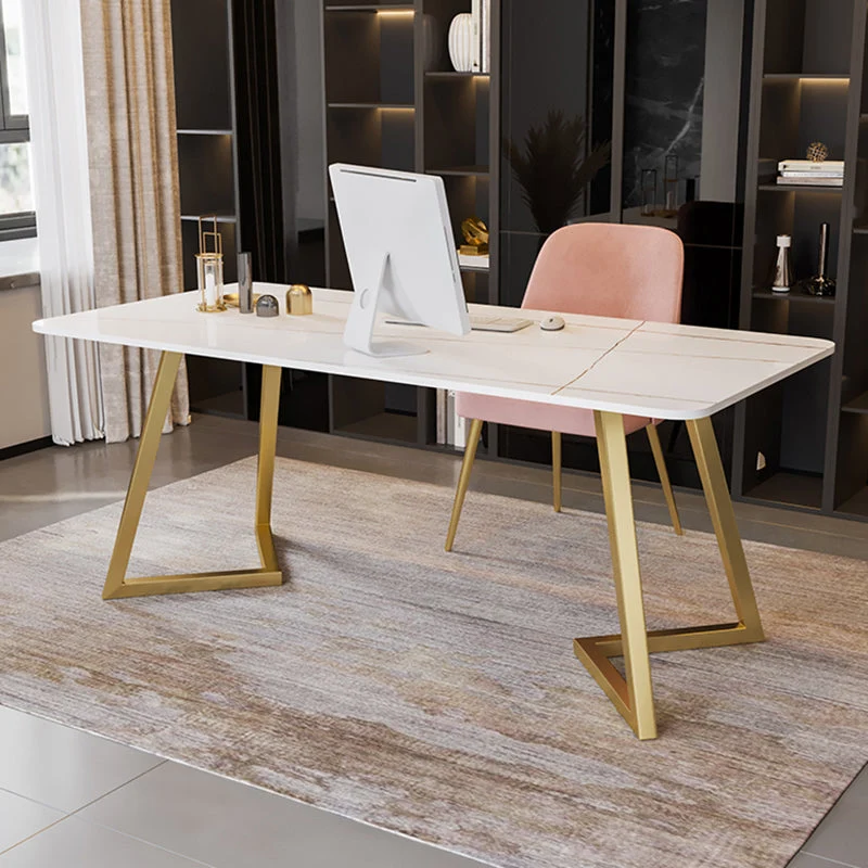 Glam Bureau d'écriture de 29,53 pouces de hauteur, base luge, doré Clearhalo
