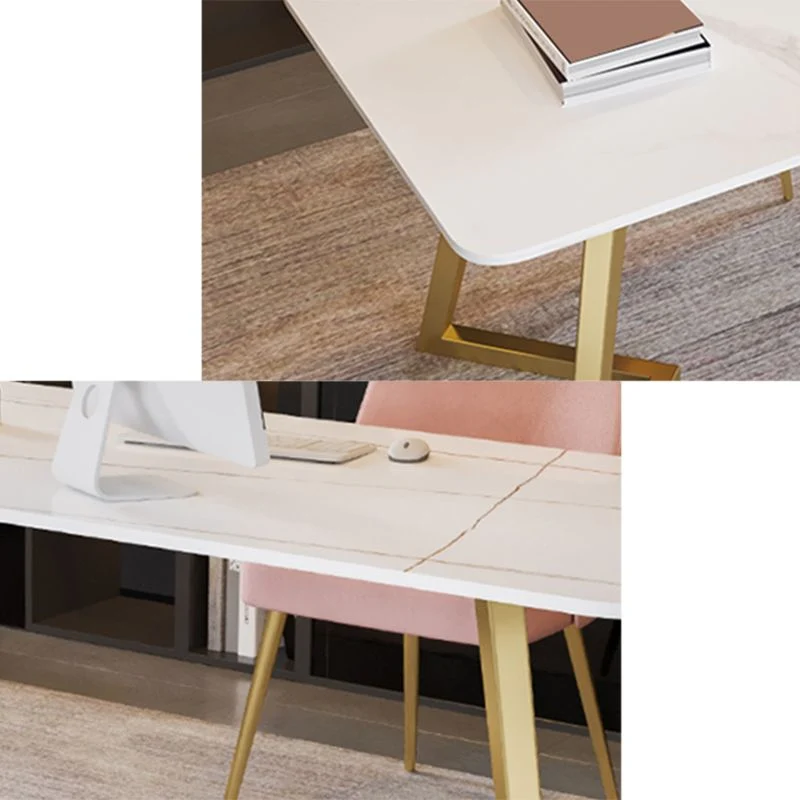 Glam Bureau d'écriture de 29,53 pouces de hauteur, base luge, doré Clearhalo