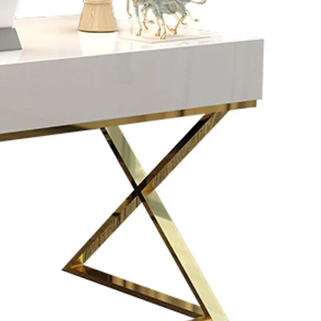 Glam Bureau d'écriture en bois d'ingénierie pour chambre à coucher avec pieds Clearhalo