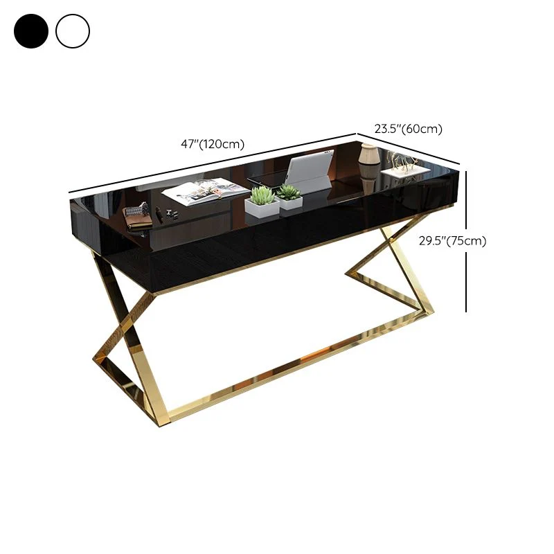Glam Bureau d'écriture en bois d'ingénierie pour chambre à coucher avec pieds Clearhalo