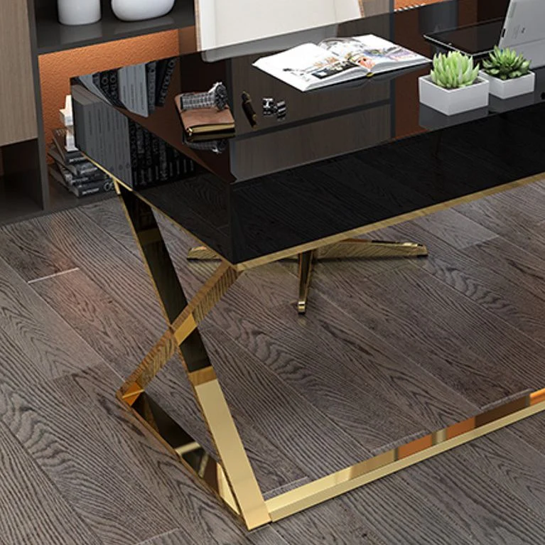 Glam Bureau d'écriture en bois d'ingénierie pour chambre à coucher avec pieds Clearhalo