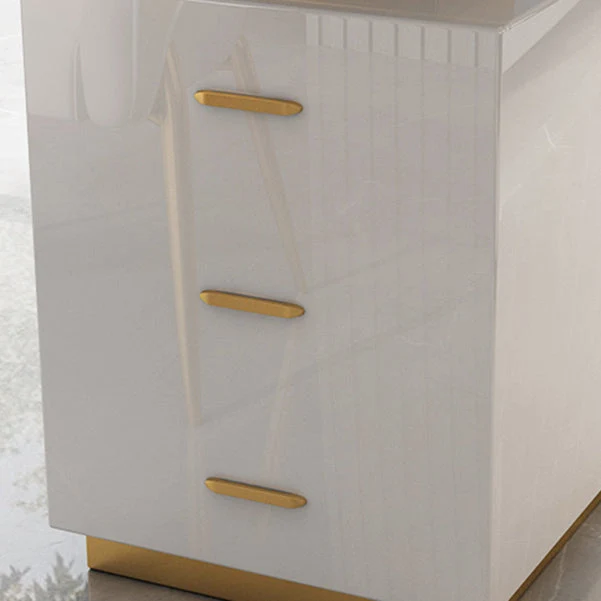 Glam Bureau d'écriture rectangulaire à base de piédestal de 29,53 po de haut avec tiroirs Clearhalo