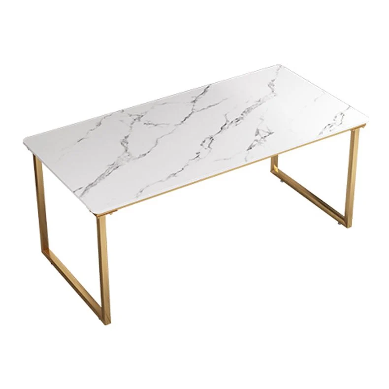 Glam Bureau d'écriture rectangulaire en pierre avec pieds en métal Clearhalo