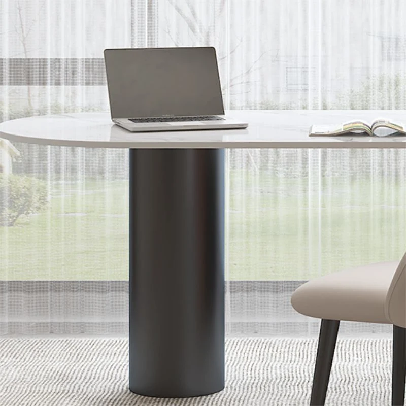 Glam Bureau d'écriture sur pied Blanc 3 tiroirs avec pieds en métal Clearhalo