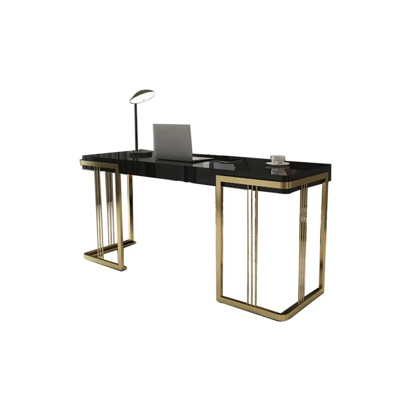 Glam Bureau rectangulaire en marbre Bureau d'écriture en bois massif pour la maison Clearhalo
