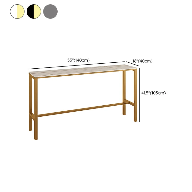 Glam – ensemble de Table de bar rectangulaire en pierre, comptoir avec tabourets, 1/3 pièces, pour café Clearhalo
