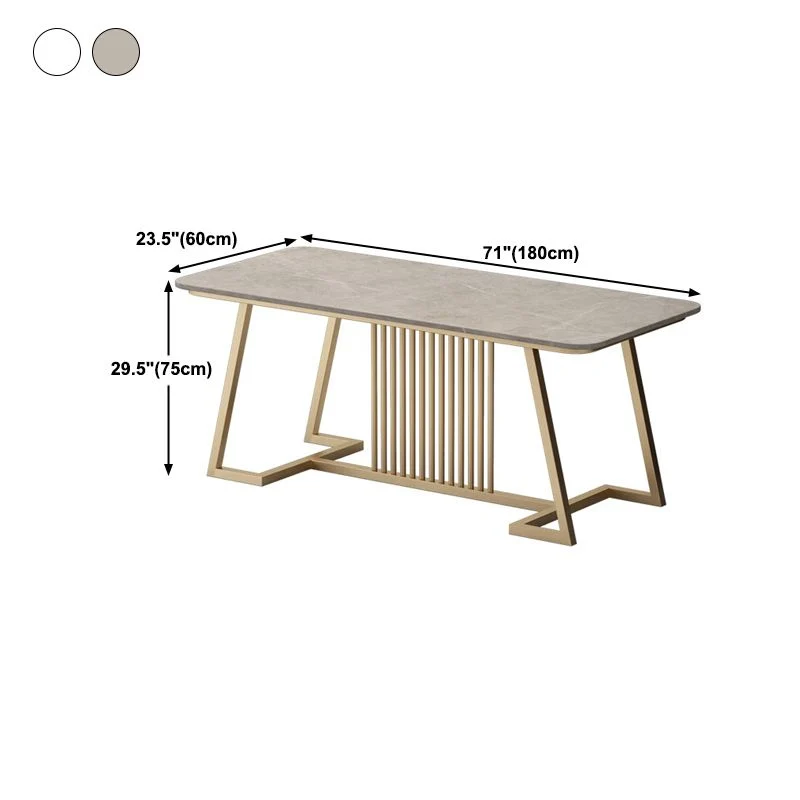 Glam Office Desk Bureau d'écriture rectangulaire de 29,52 pouces avec pieds en métal Clearhalo