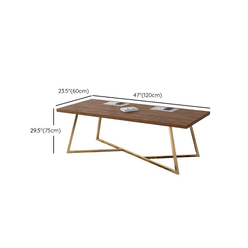 Glam Office Desk Bureau d'écriture rectangulaire en bois massif, 29,53 pouces de hauteur Clearhalo