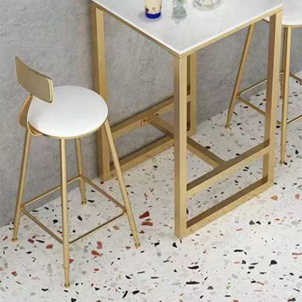 Glam Pub Table Set 1/3/5 pièces Table de bar en faux marbre avec tabourets Clearhalo