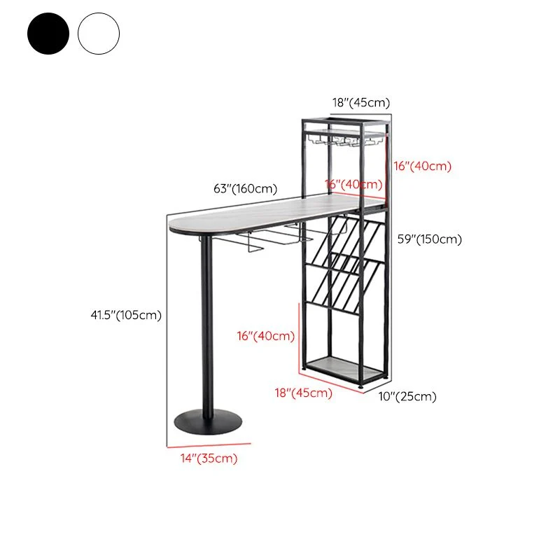 Glam Stone – ensemble de tables de bar rectangulaires avec pieds en métal, 1/2/3 pièces, pour la cuisine Clearhalo
