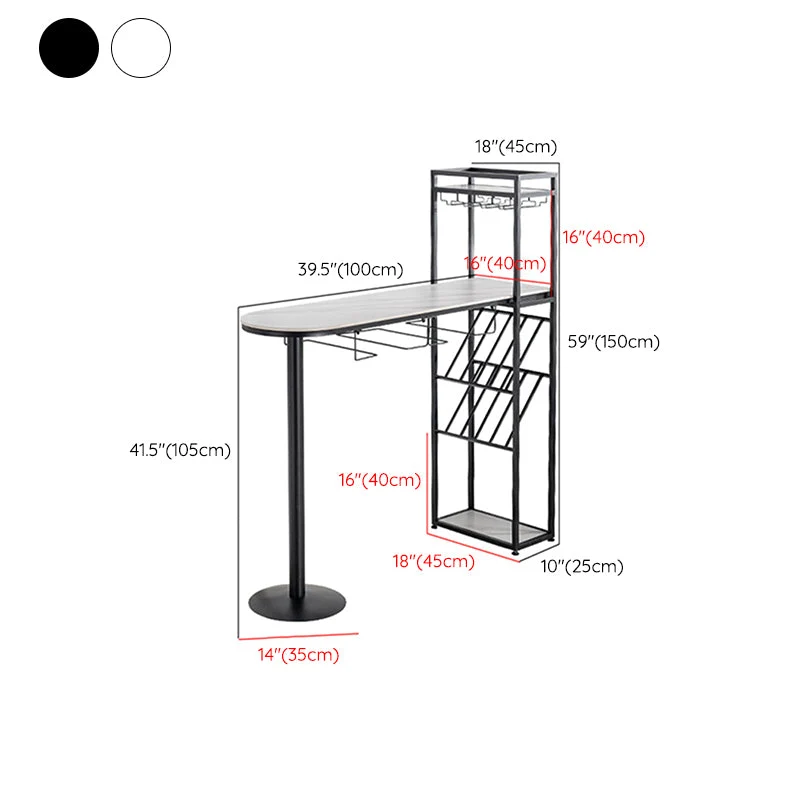 Glam Stone – ensemble de tables de bar rectangulaires avec pieds en métal, 1/2/3 pièces, pour la cuisine Clearhalo