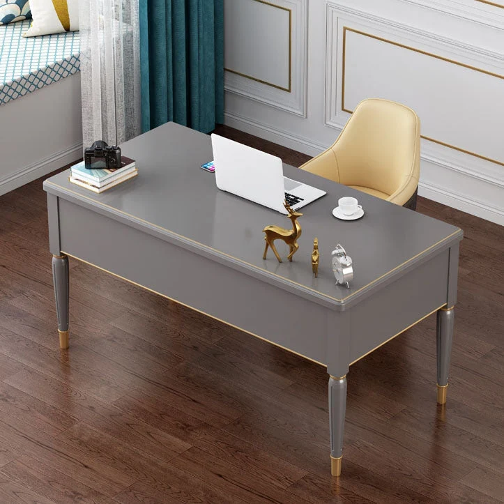 Glam Style Parsons Bureau d'écriture incurvé avec 3 tiroirs Clearhalo