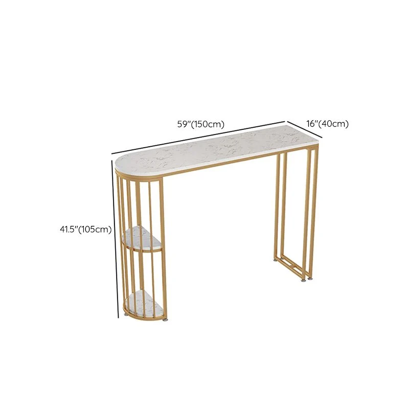 Glam Style Stone – ensemble de Table de bar rectangulaire avec pieds en métal, 1/2/3 pièces, pour la maison Clearhalo