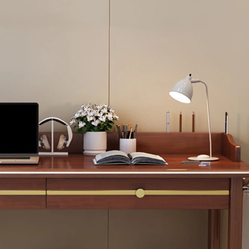 Maison de bureau d'ordinateur de style glamour en bois d'hévé, bureau d'écriture de 23,6 pouces de large Clearhalo