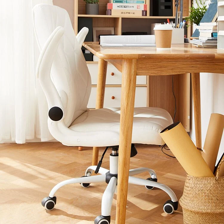 Mécanisme d'inclinaison de chaise de bureau à bras amovibles modernes, chaise sans détresse avec roues Clearhalo