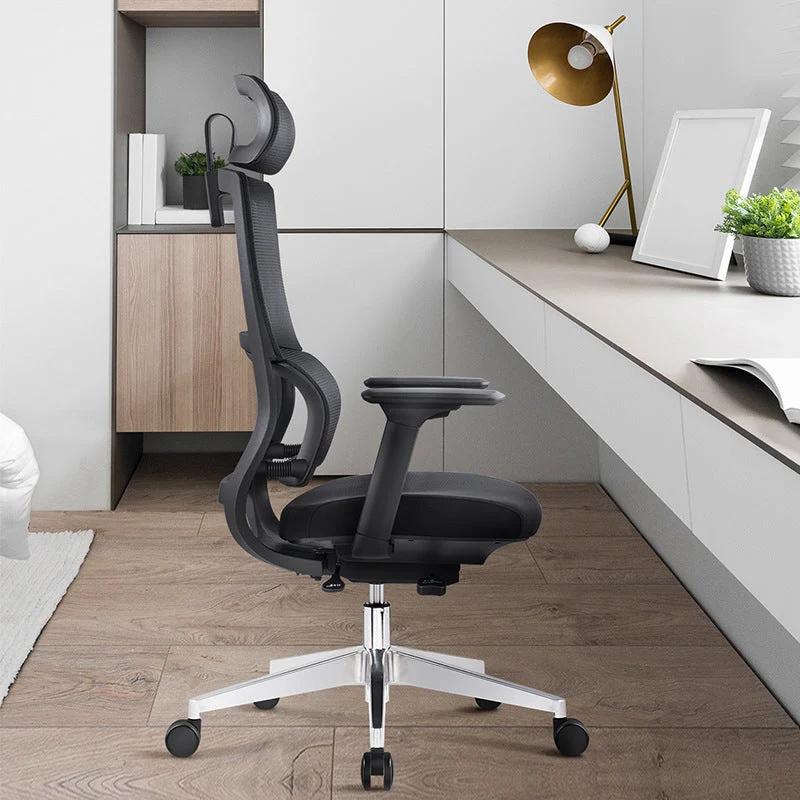 Mécanisme d'inclinaison de chaise de bureau exécutive à dossier moyen avec chaise de bureau à appui-tête Clearhalo