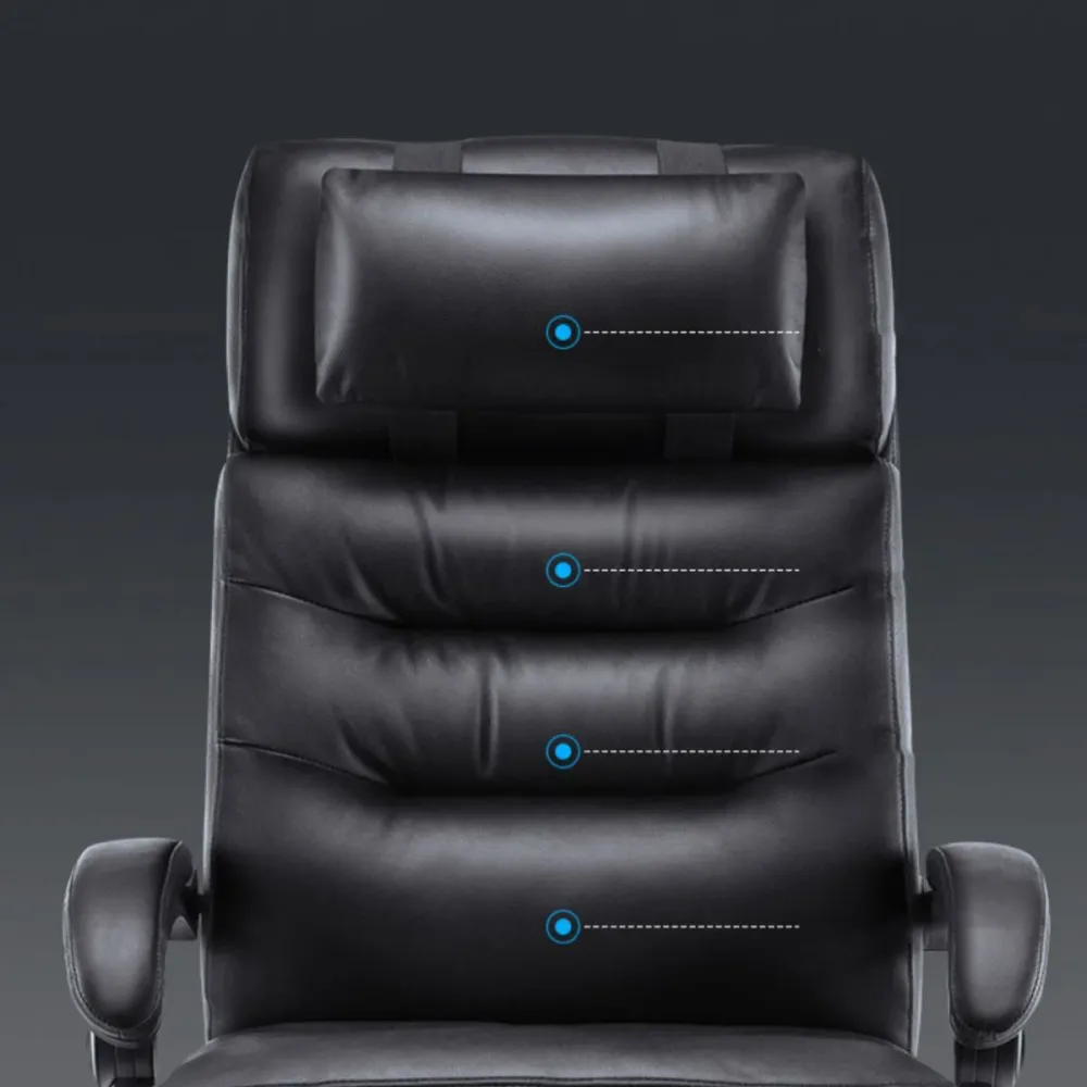 Mécanisme d'inclinaison en cuir de chaise de bras rembourré moderne aucune chaise de bureau ergonomique pénible Clearhalo