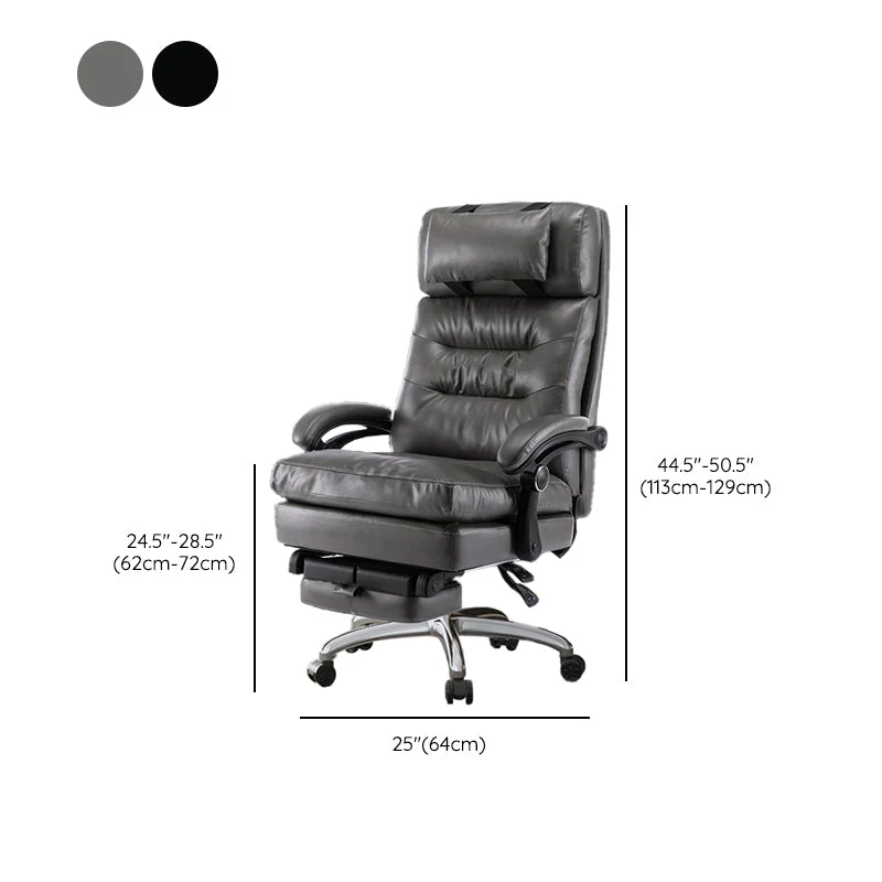 Mécanisme d'inclinaison en cuir de chaise de bras rembourré moderne aucune chaise de bureau ergonomique pénible Clearhalo