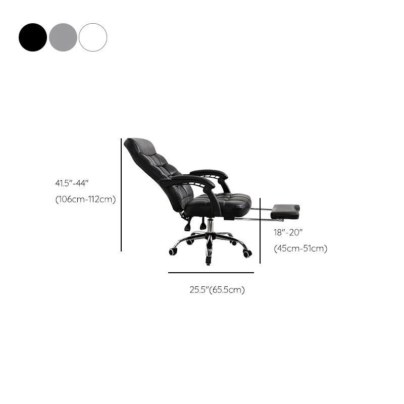 Mécanisme d'inclinaison en cuir de chaise de bureau de bras capitonné aucune chaise de bureau ergonomique pénible Clearhalo