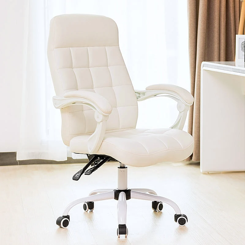 Mécanisme d'inclinaison en cuir de chaise de bureau de bras capitonné aucune chaise de bureau ergonomique pénible Clearhalo