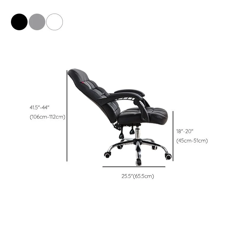 Mécanisme d'inclinaison en cuir de chaise de bureau de bras capitonné aucune chaise de bureau ergonomique pénible Clearhalo