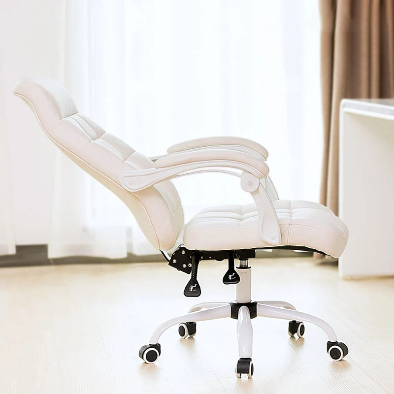 Mécanisme d'inclinaison en cuir de chaise de bureau de bras capitonné aucune chaise de bureau ergonomique pénible Clearhalo