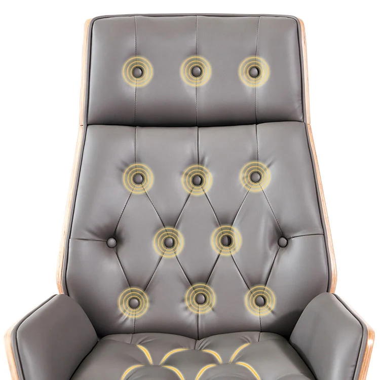 Mécanisme d'inclinaison en cuir de chaise de bureau sans bras moderne aucune chaise pénible avec des roues Clearhalo