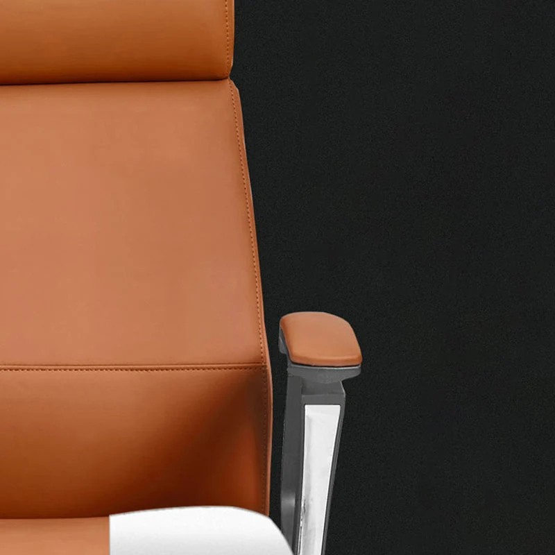 Mécanisme fixe moderne d'inclinaison en cuir de chaise de bureau de bras aucune chaise de bureau pénible Clearhalo