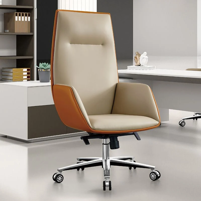 Mécanisme sans bras moderne d'inclinaison en cuir de chaise de bureau aucune chaise de bureau pénible Clearhalo