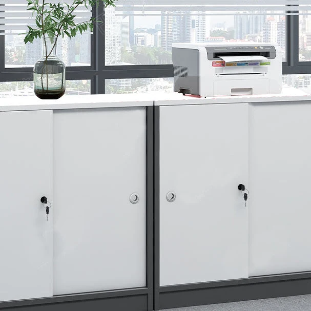 Meuble Scandinave Bois avec Serrure et Classeur de Rangement Clearhalo
