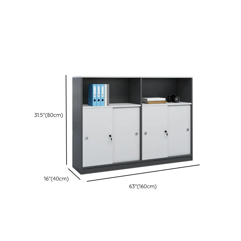 Meuble Scandinave Bois avec Serrure et Classeur de Rangement Clearhalo