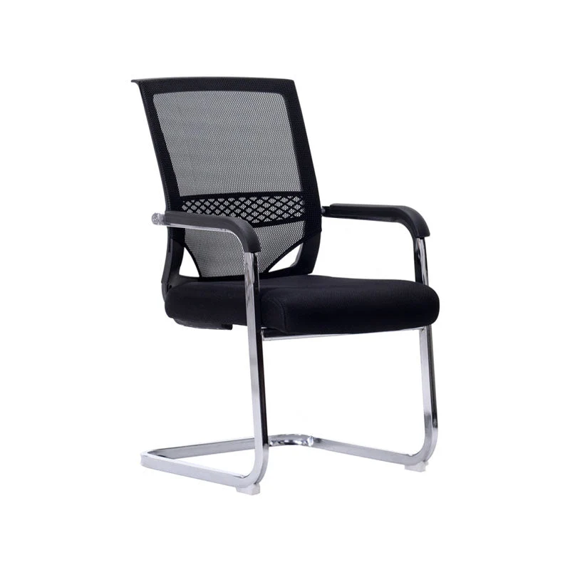 Noir aucune chaise de bureau de bras fixes matérielles de cadre en métal de chaise de bureau de roues Clearhalo