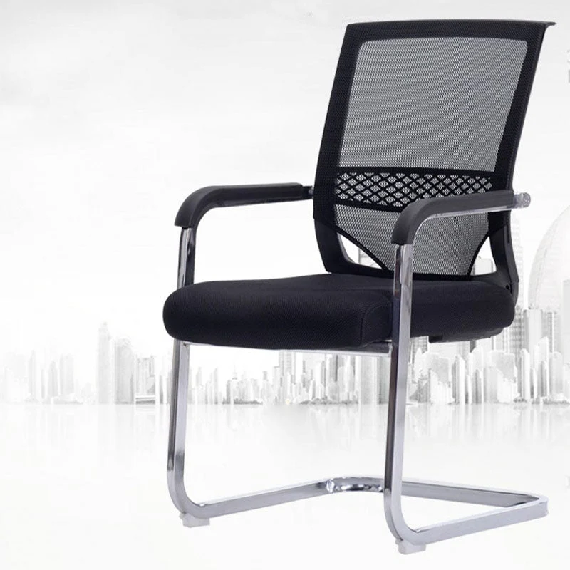 Noir aucune chaise de bureau de bras fixes matérielles de cadre en métal de chaise de bureau de roues Clearhalo