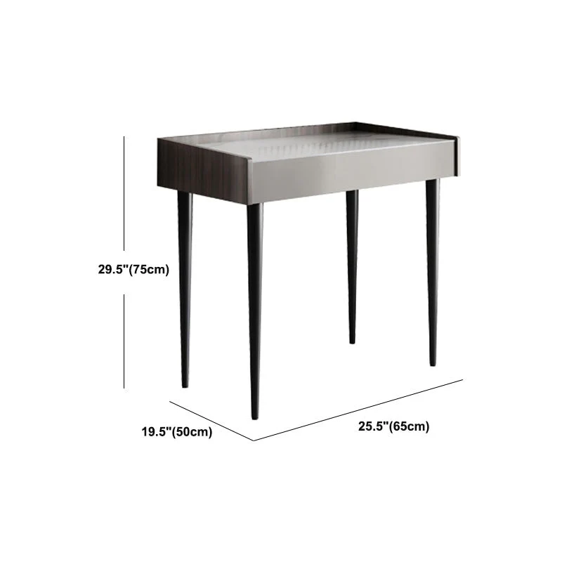 Parsons de bureau en marbre contemporain avec bureau d'écriture à pieds en métal Clearhalo